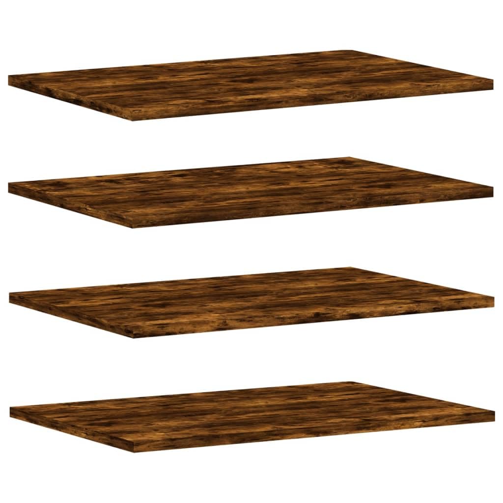 vidaXL Wall Shelves 4 pcs, Floating Shelf for Display Books CDs, Wall Mounted Shelf for Living Room, Wall Rack, Smoked Oak Engineered Wood