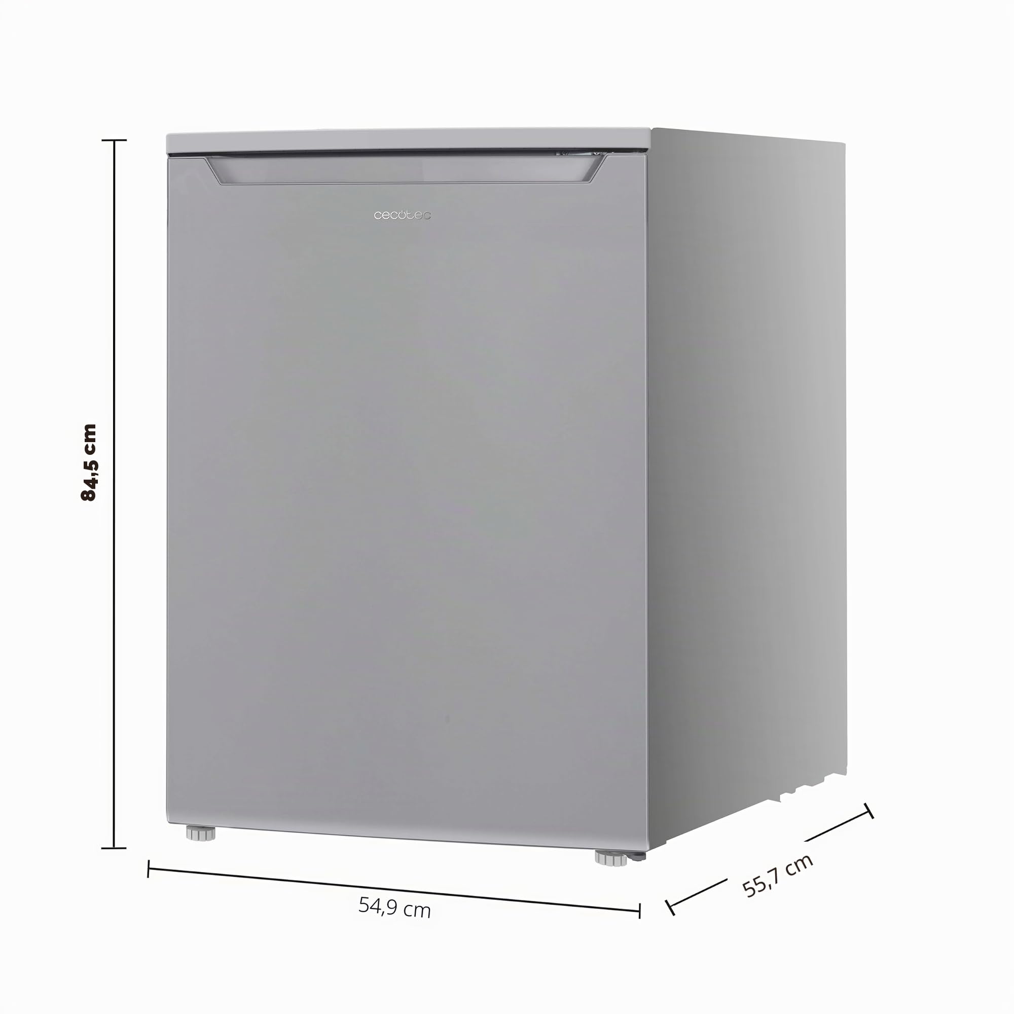 Cecotec Mini-Kühlschrank 107 L Bolero CoolMarket TT 107 Inox, Energieklasse E, Energiesparend, Reversible Tür, Niedriger Geräuschpegel, Crisper-Box, Gefrierfach