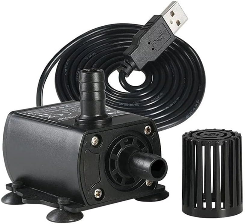 EVGATSAUTO Mini Submersible, 5V USB Ultra Quiet Fountain Pump for Aquarium Garden