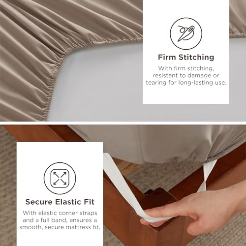 Image of Bedsure Deep Pocket King Sheet Set - Fits Mattresses Up to 21 Inches Thick - 4 Piece GentleSoft Bed Sheets, Moisture Wicking, Soft & Cooling Bedsheet & Pillowcases, Easy & Secure Fit, Brown