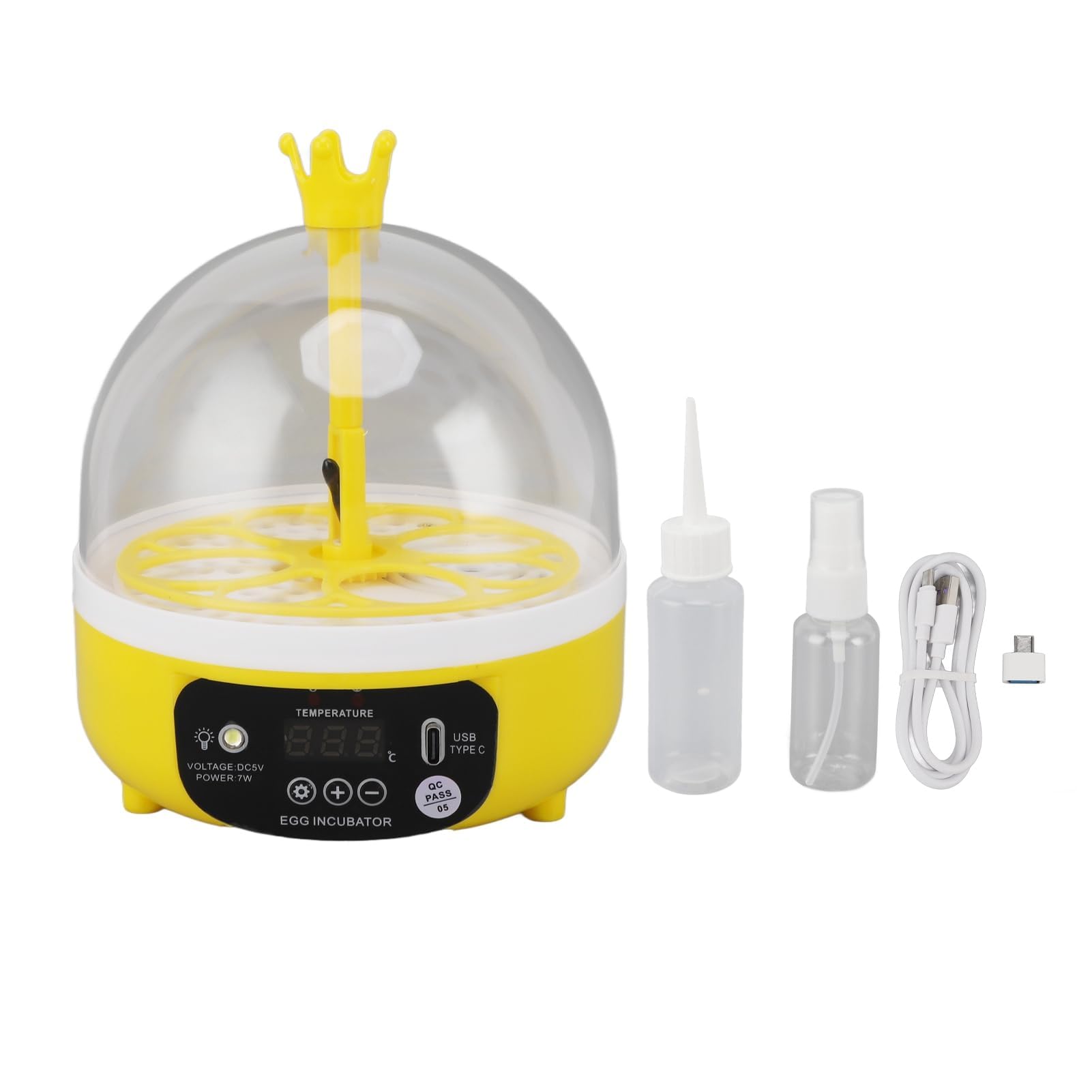 Mini incubatrice per uova con controllo automatico della temperatura, Coperchio Trasparente, Cova Multifunzionale, Alta Efficienza, Bassa rumorosità, Compatta e