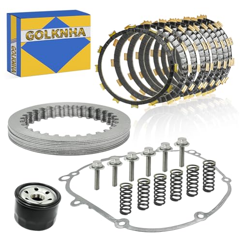 Image of Clutch Kit & Friction Steel Plates Cover Gasket Compatible with Yamaha YZF R1 2007-2008 OEM# 4C8-W001G-00-00
