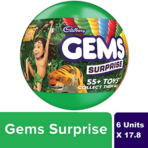 Image of Cadbury Choclairs Gold Candies Birthday Pack, 632.5 g + Cadbury Gems Surprise Chocolate Pack, 17.8 gm (Pack of 6)