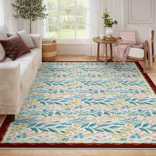 Tapis résistant aux taches 60x90cm floral lavable pour chambre propre