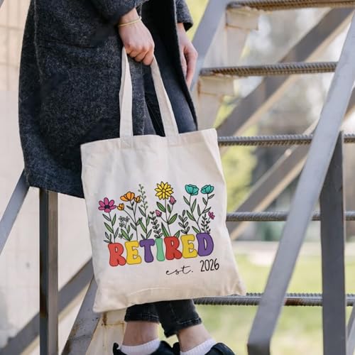 Bolso Tote de Lona Floral para Jubilación Mujer miniatura 2