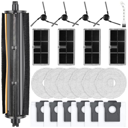 23 Stück Zubehörset für Dreame L10s Ultra Gen 3/X40 Ultra Complete/L40 Ultra/X40 Master/Mova P50 Pro Ultra Saugroboter 1 TriCut-Bürste 6 Wischtücher 4 Filtern 6 Staubbeuteln 4 Seitenbürsten
