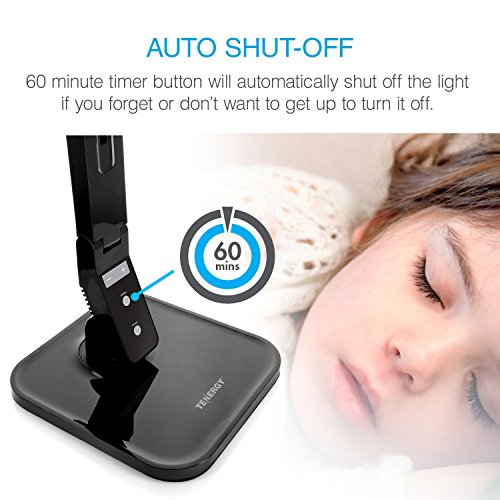 Tenergy 7W Dimmable Led Desk Lamp, 530 Lumens With 5 Dimming Levels, Touch Control With Auto Shut-Off Timer, Eye Protection Foldable Table Light For Home And Office #TOP3