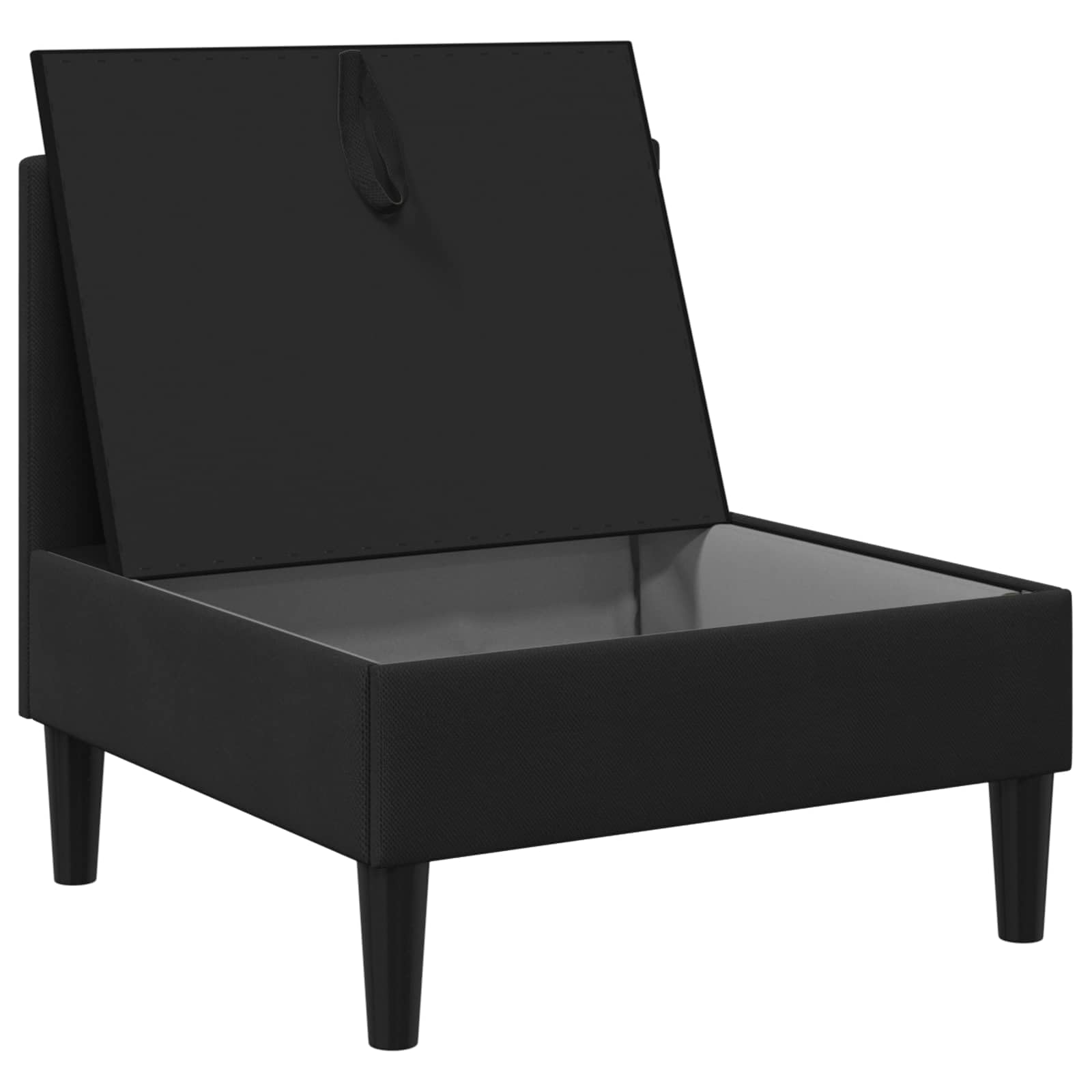 Fengshui Sofa środkowa z miejscem do przechowywania, czarna aksamitna