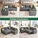 HONBAY Sectional Sleeper Sofa with Pull Out Bed, L Shaped Couch with Storage Seat, Modular Sectional Couches for Living Room, Dark Grey