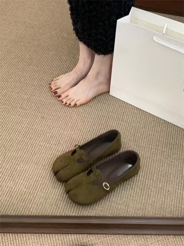 Women's Cute Tabi Shoes Kawaii Mary Jane Flats T-Strap Split Toe Vintage Slip-Ons Round Toe Minimalist Solid Color Shoes4