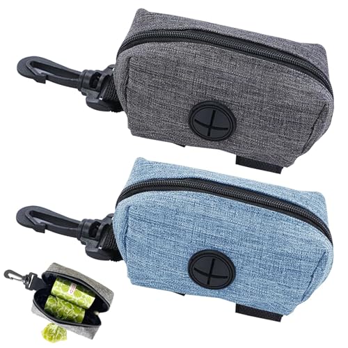 WERIGONI Set di 2 Porta Sacchetti Cane da Guinzaglio, Dispenser di Sacchetti per Escrementi di Cani Porta Sacchetti Cane in Tessuto Oxford per Cani