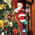 Electric Climbing Santa, Mr. Christmas Animated Musical Climbing Santa with LED Light, Santa Claus Hanging Xmas Ornament Toys Indoor Outdoor Holiday Home Decor