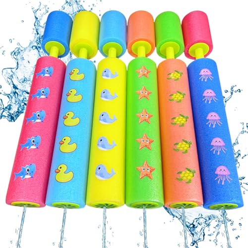 Premium Floating Mat 6 Pack Animal Foam Water Blaster, Super Foam Soakers Squirt Guns, Pool Toys Games Summer Fun for...