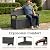 ATMELT Outdoor Bench, Waterproof Garden Bench with Storage, 100 Gallon Lockable Resin Deck Box, Weatherproof Bench Seating for Patio Yard Cushions Tools, Black