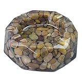 OYAMIHUI Natural Stone Pebbles Ashtray, Brown Ash Tray