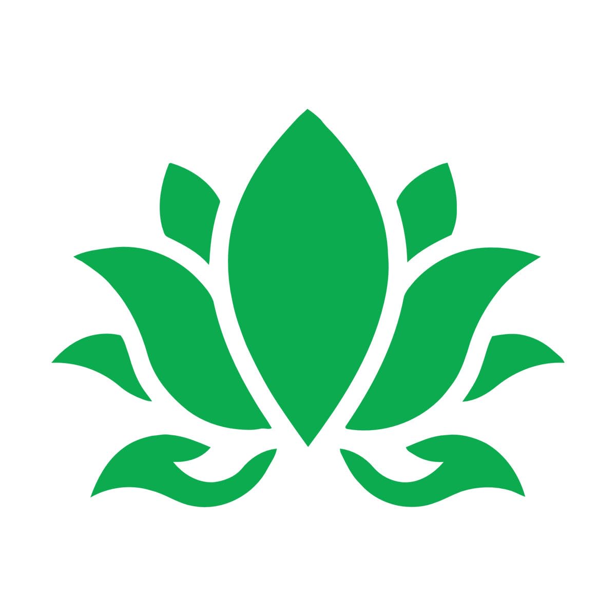 Lettering Stickers Lotus Flower Buddhism Hinduism Yoga 81x104.7cm Self Adhesive Extra Large Green — image 1