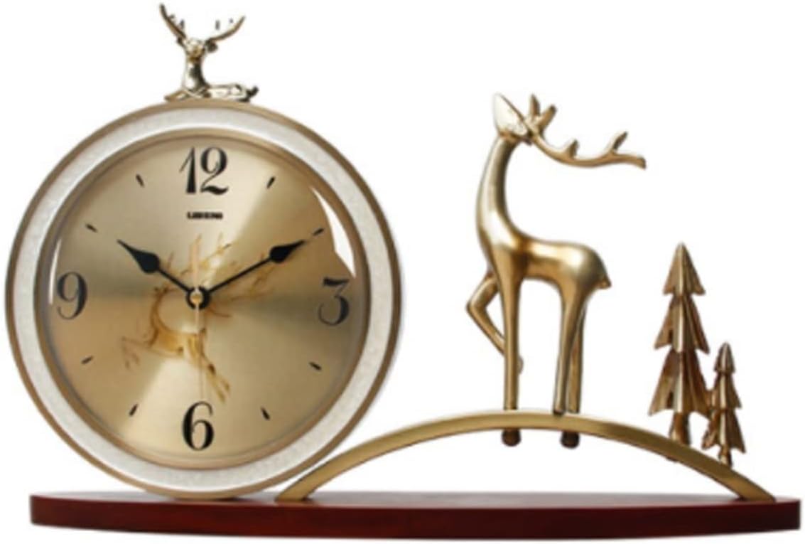 Mantle Clock Living Room Fashion Personality Table Clock Pendulum Clock Desktop Clock European-Style Home Mute Desktop Clock Desk Clock Vintage Mantel Clock