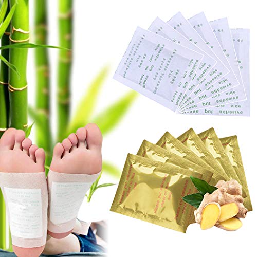 Foot Pads, 120 Pcs Outgeek Natural Bamboo Vinegar Ginger Foot Wipes Foot Care Patches Adhesive Sheets for Relieve Stress Body Cleanse Sleep Better All Natural