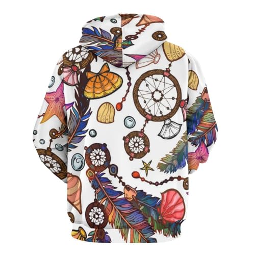Sweat à Capuche Attrape-Rêves Imprimé Pull Manches Longues Confort Unisexe UMENG S