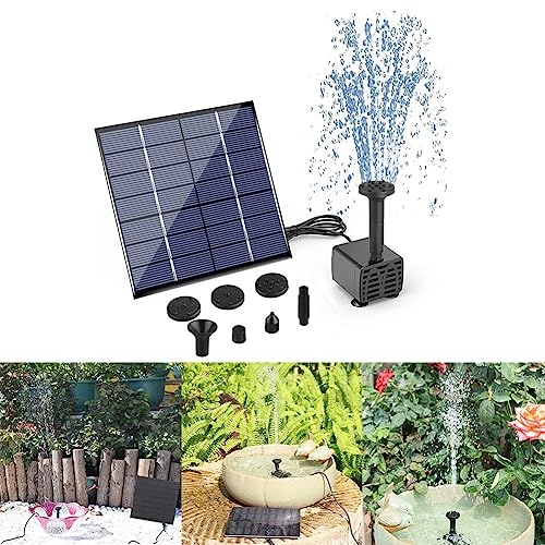 HpLive Solar Springbrunnen 1.5W DIY Solar Teichpumpe 7V Bürstenloser Motor Solar Garten Wasserpumpe für Gartenteich, Vogeltränke, Fischbecken – Bild 3