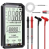 Digital Multimeter TRMS 6000 Counts Voltage Tester Auto Ranging Tester Multi Meter Voltage Current Continuity Diode Resistance Capacitance Tester for Household Outlet,Automotive Battery Multimeter
