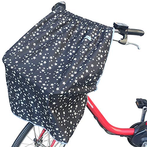 ワンタッチ サイクルエプロン ax-180 防水 撥水 自転車 前カゴカバー レインカバー レイングッズ(ブラック×スター) AETONYX アエトニクス