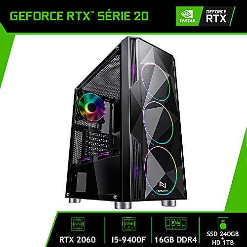PC Gamer Neologic Streamer (RTX 2060 6GB) Intel i5-9400F 16GB SSD 240GB + HD 1TB 600W 80 Plus - NLI8