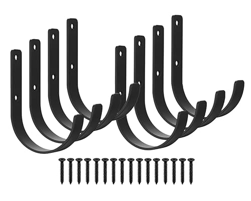 Ganchos de Pared para Garaje - Montaje en J para Cargas Pesadas, Dispositivos y Herramientas de Jardín con Soporte