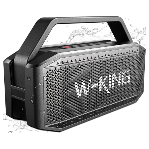 W-KING Loud Portable Bluetooth Speaker, 100W Max Waterproof Speakers Bluetooth Wireless/60W Exlarge Deep Bass Radiator/2 Subwoofer/2 Pairing/40H/TF/AUX/EQ, IPX6 Party Big Large Outdoor Speaker Boombox