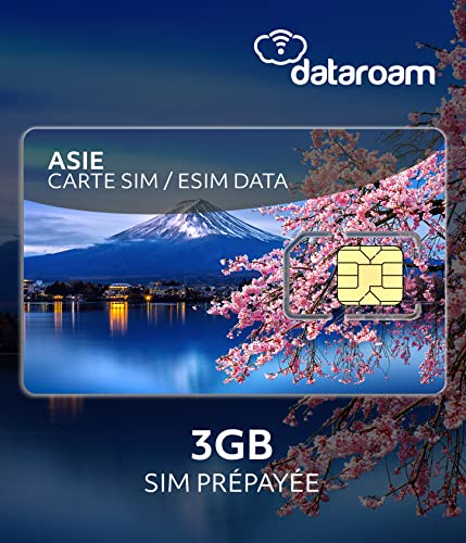 Förbetalt SIM-kort 3GB för Asien - Japan, Kina, Thailand m.fl.