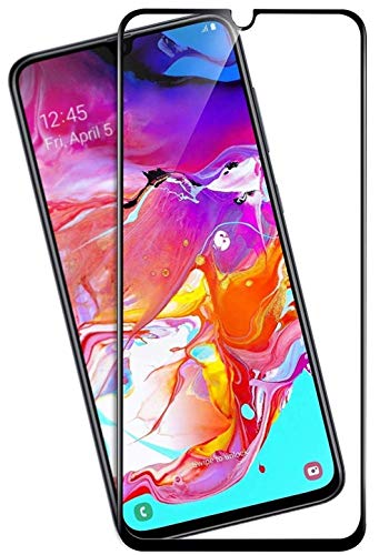 Image of VZZR? Premium Tempered Glass for Samsung Galaxy A70 / A70s / Samsung Galaxy A90 (5G) - Full HD, 2.5D Curved, 9H Hardness, Edge to Edge, Shatterproof, Anti Scratch Screen Guard - (Black)
