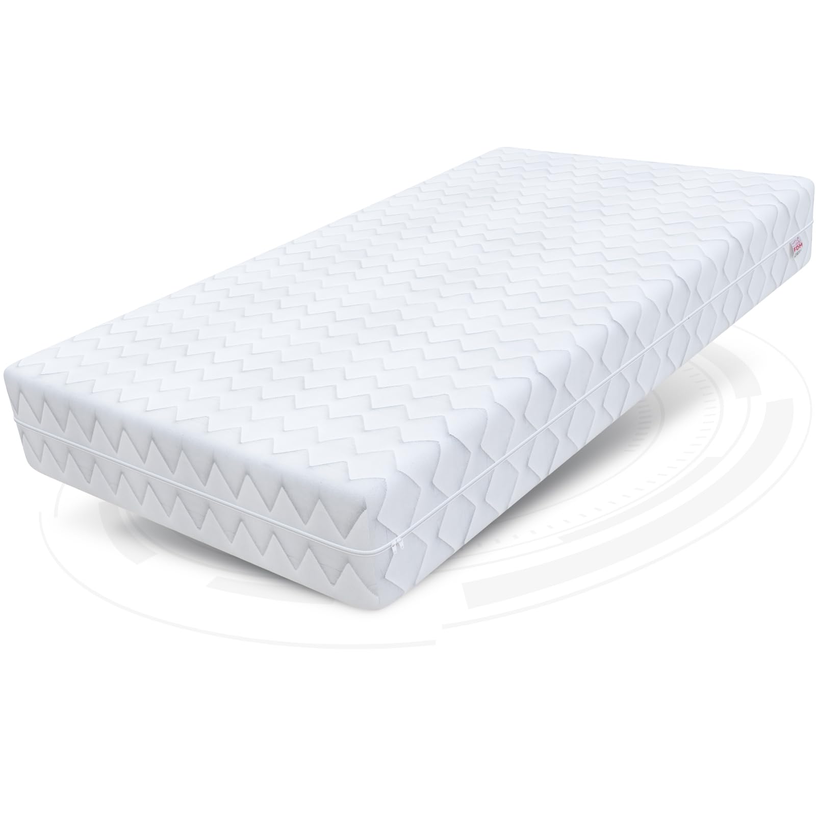 FDM Comfort Plus Schaumstoffmatratze 140x200 cm Höhe 10 cm 7-Liegezonen Matratze Kaltschaum H3 Öko-Tex Allergikergeeignet Bezug Waschbar Abnehmbar Weiß