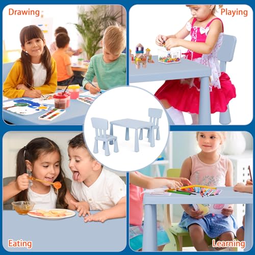 ZENY-Kids-Table-and-Chair-Set-3-in-1-Plastic-Children-Activity-Table-for-Toddlers-Drawing-Reading-Crafts-Snack-Time-Detachable-Tabletop-Table-and-Chair-Set-for-Home-Nursery-Playroom ZENY Kids Table and Chair Set 3 in 1 Plastic Children Activity Table for Toddlers Drawing Reading Crafts Snack Time Detachable Tabletop Table and Chair Set for Home Nursery Playroom