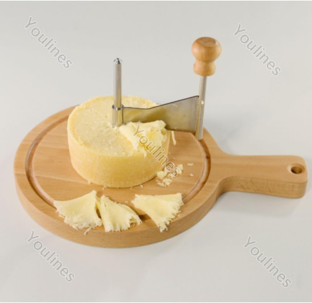 Youlines 木製チーズローラー、チーズ削り、ブロックやチョコレートをスライスするための多機能スライサー、ホテル、カフェ、デザー