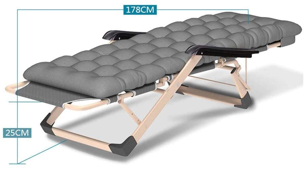 Chaises longues classiques Chaise longue/Zero Gravity Bleu, avec coussin en coton épais Chaise longue de lit pliante portable Chaise longue de balcon en tissu Oxford double, chaise longue The New