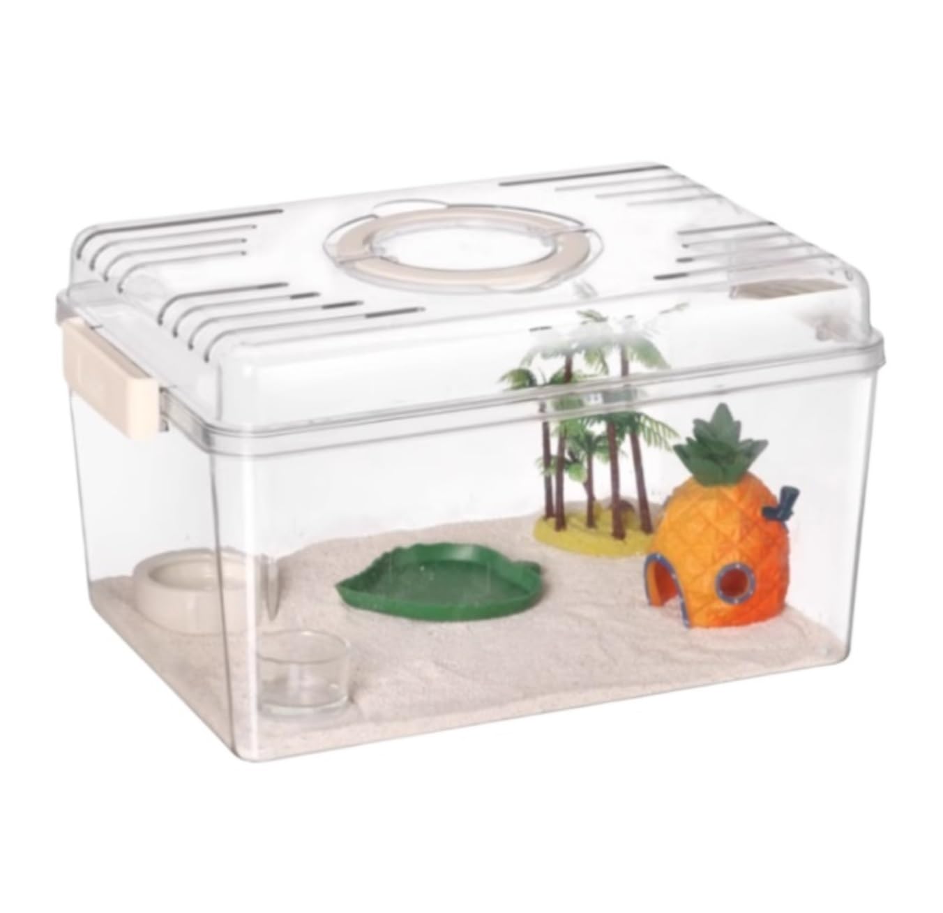 Terrarium Jaszczurek Zestaw Do Terrarium Dla Gadów, Pudełko Hodowlane Węża, Ptasznika, Kraba Pustelnika Pająków Siedlisko(37x27x22cm)