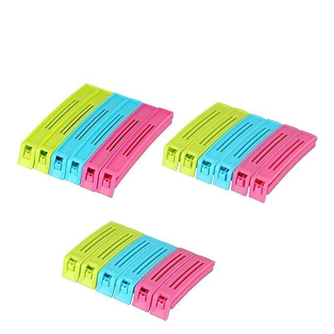 Set-1 18 pis 3 Different Size Plastic Food Snack Bag Pouch Clip Sealer Large, Medium, Small Plastic Snack Seal Sealing Bag Clips Vacuum Sealer(Multicolor)