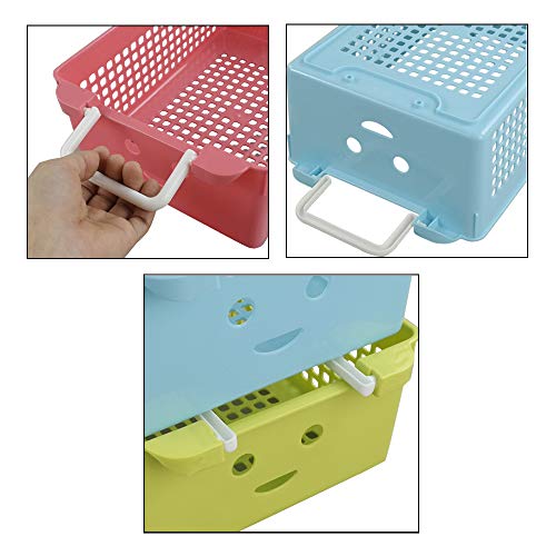 Ggbin Plastic Storage Basket With Handles, Set Of 3, 12"L X 8"W X 4"H #TOP5