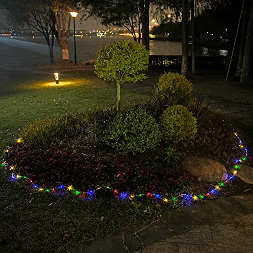 Potive 2 Pack Rope Lights Battery Operated, 33Ft 100 Led Battery Rope Lights Outdoor Waterproof, 8 Modes Trampoline String Lights For Pool Garden Walkway Patio Decorations (Multicolor) #TOP6