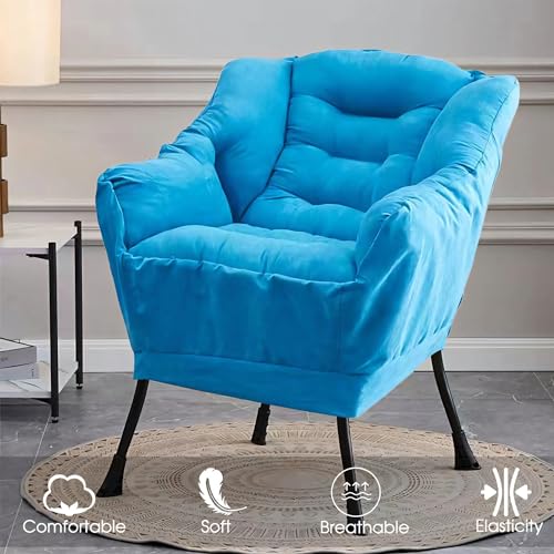 Sillón plegable moderno tela velvet amarillo miniatura 7