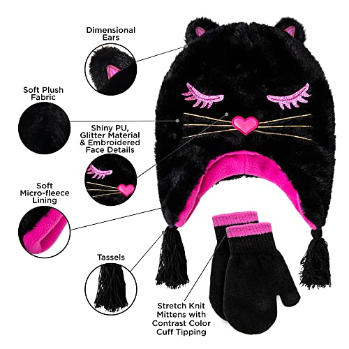 Toddler Winter Hat and Mittens for Boys & Girls Ages 2-4 Years Old + Chin Strap4