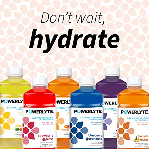 Powerlyte Sport Hydration Solution Electrolyte Drink For Adults And Children | Electrolyte Recovery And Rehydration Drink Replaces Electrolytes, Fluid & Zinc | Tropical Fruit | 1 Liter | 4-Pack #TOP5