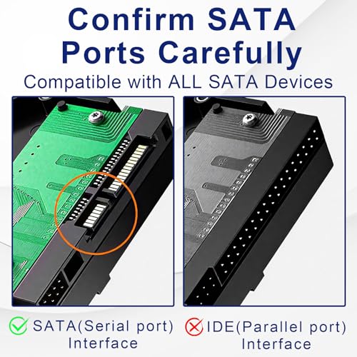 Fogcosy 3 Pack SATA Cable for SSD HDD Data, 90 Degree Right Angle with Locking, Sata Power Cable for SATA HDD, SSD, CD Driver, CD Writer(Black) - Image 5