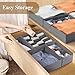 15 Pack Underwear Drawer Organizer Sock Dividers, 3 Inches High Foldable Cabinet Closet Storage Fabric Dresser Basket Organization Bins Storage Boxes for Clothing, Socks, Bras,Ties, Underwear Gray