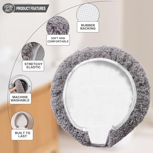 Image of Microfiber Toilet Lid Cover, 17.5 inchx15 inch Fits Round Oblong and Elongated