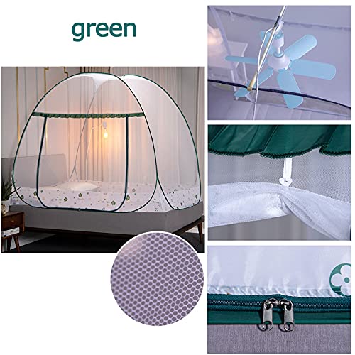 Mosquitera emergente para cama de 180x200x150cm con cremallera y diseño portátil de una puerta 2