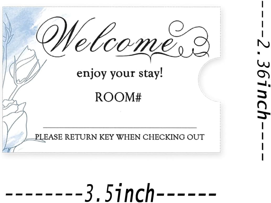 300 Pcs Hotel Key Card Envelopes Delicate Flower Key Card Holder Sleeves Keycard Envelope Welcome Guests Enjoy Your Stay Key Cover for Hotel3.5x2.36 Inch - Image 2