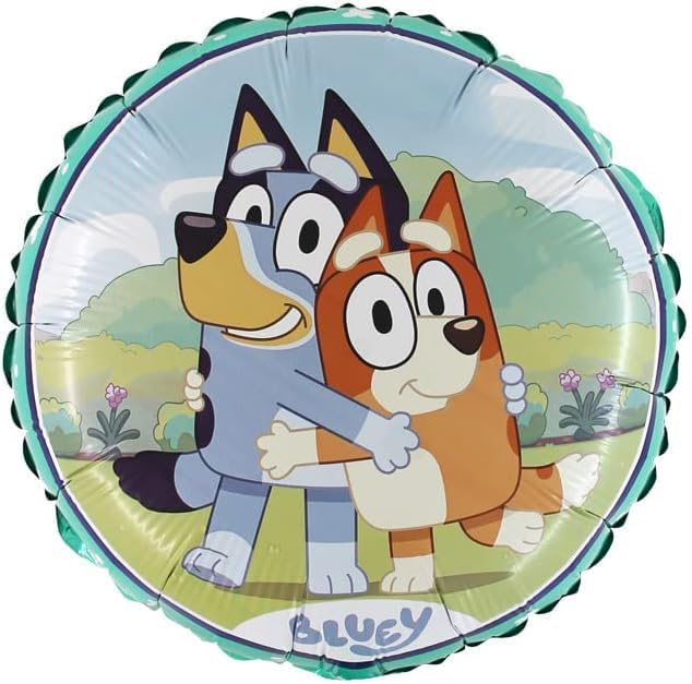 Miniatura 3 de Toyland Paquete de globos de aluminio Bluey para cumpleaños, 1 personaje redondo, 1 forma grande de Bluey y 2 globos de cumpleaños de animales,
