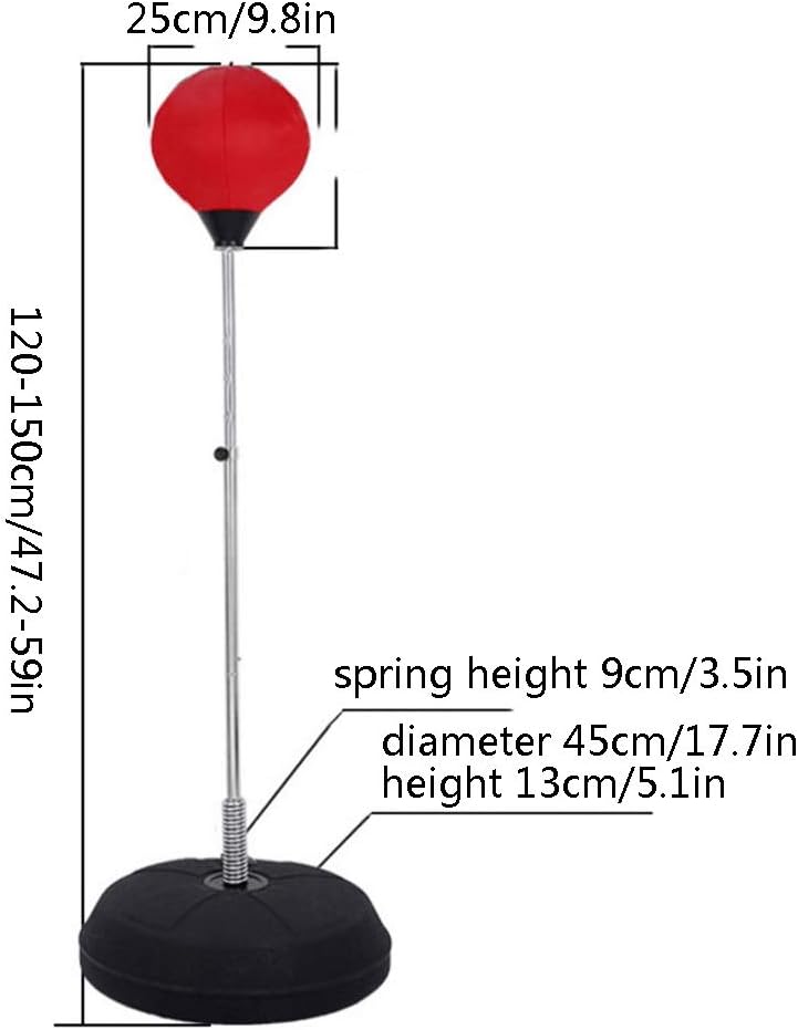 TOE Punching Bag with Stand Height Adjustable Boxing Bag with Boxing Gloves for Adults Kids Boxing Equipment for Gym Home Office (Color : Red) : Sports & Outdoors