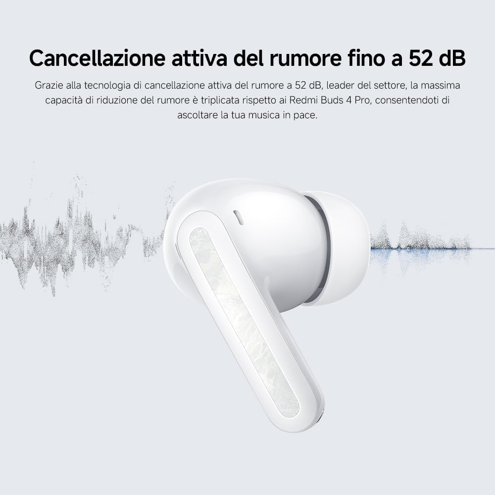 XIAOMI Redmi Buds 5 Pro, In-ear Auricolari Wireless,10h+38h Batteria, viola | Driver coassiali duali personalizzati, Hi-Res Audio e LDAC, ANC 55dB, IP54